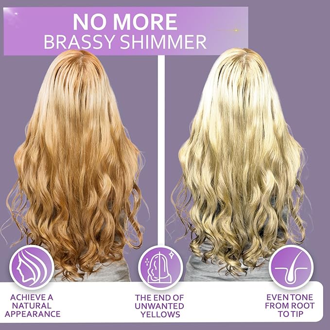 Purple Shampoo - Toner for Blonde Hair - Sulfate and Paraben Free - More Balanced Color Treated, Bleached, Silver, White and Gray Hair - No More Orange, Straw Yellow and Brassy Tones - Women and Men-FemmiqueWomen