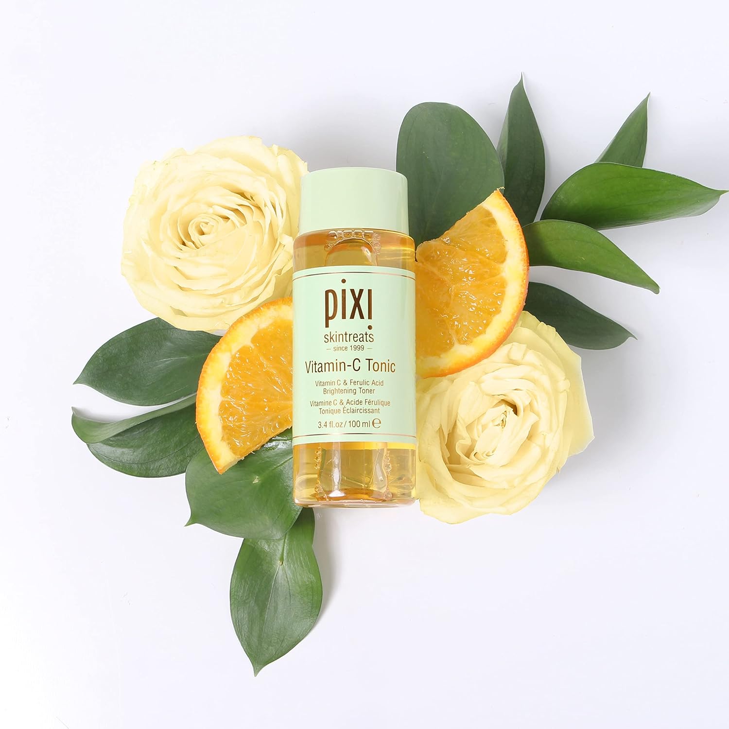 Pixi Vitamin-C Tonic,Brightening & Soothing Facial Toner, Boost Skin Luminosity, Infused with Vitamin-C & Ferulic Acid, Alcohol Free Daily Toner, 100ml / 3.4fl oz Travel Size Skin Care-FemmiqueWomen