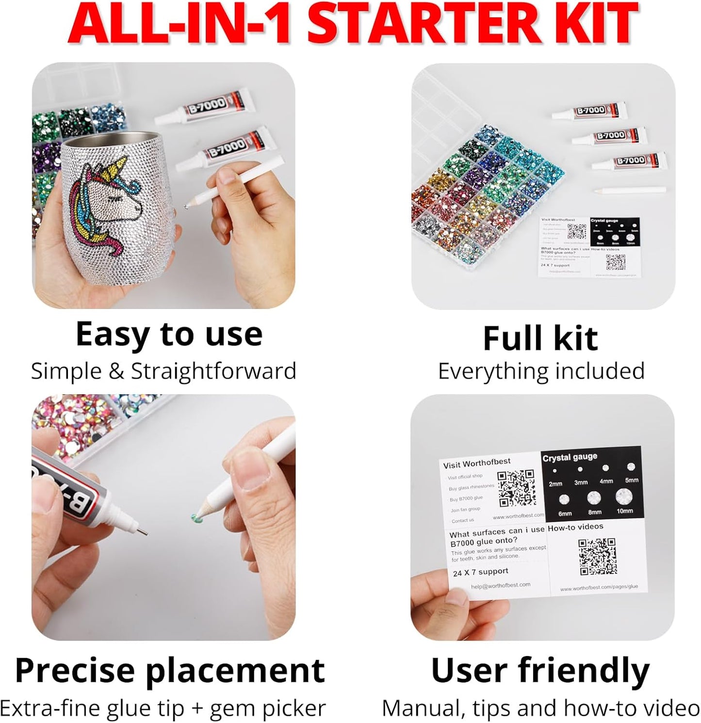 30000Pcs Resin Rhinestones for Crafting Bedazzling, Red Flatback Gems Jewels Rinestones for Crafts Clothing Clothes Shoes Fabric Tumblers Cups, Sparkly Red Flat Back Bedazzled Diamond with b 7000 Glue-FemmiqueWomen