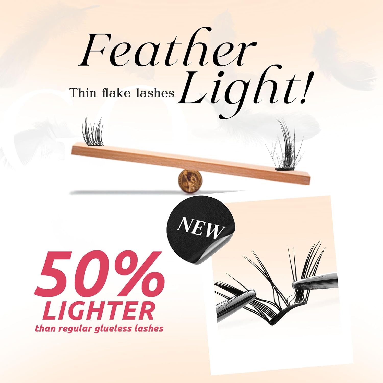 GAQQI Self Adhesive Lash Clusters, Pre Glued Eyelashes 10-14mm Wispy Cluster Lashes, Press On No Glue False Eyelashes, Strong Adhesive & Reusable Glueless(PG4)-FemmiqueWomen