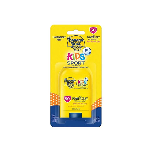 Banana Boat Sport Kids Sunscreen Stick SPF 50, 0.5oz | Travel Size Sunscreen for Kids, Childrens Sunblock SPF 50, Oxybenzone-Free, 0.5oz-FemmiqueWomen