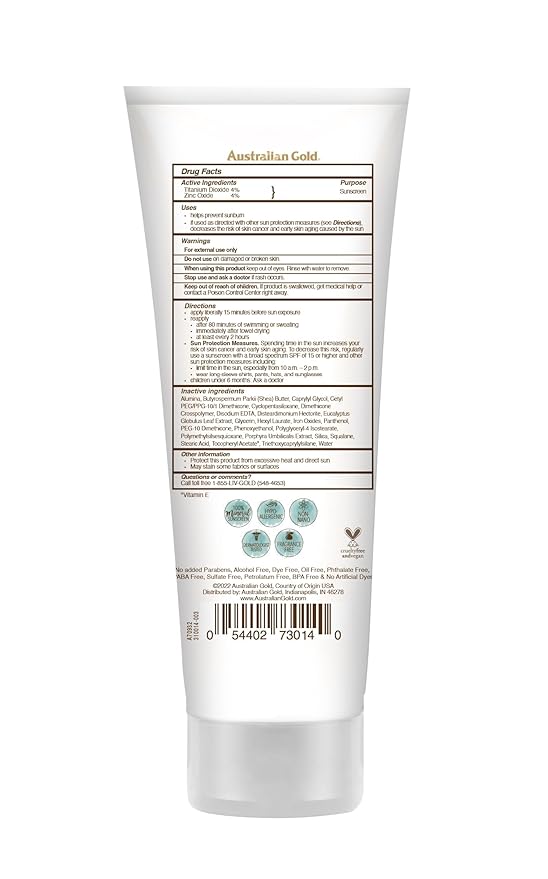 Australian Gold Botanical SPF 50 Tinted Face Sunscreen, Non-Chemical BB Cream, Water-Resistant, Matte Finish, Sensitive Skin, 3 FL Oz-FemmiqueWomen