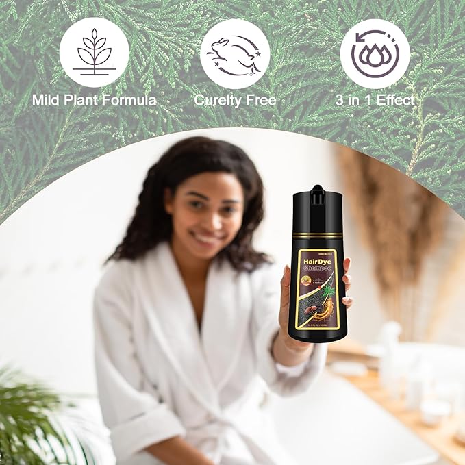 Hair Dye Shampoo, Gray Hair Coverage Dye Shampoo, Hair Color Shampoo for All Hair Types, Champu Para Canas, Suitable for Home and Salon (Coffee)-FemmiqueWomen