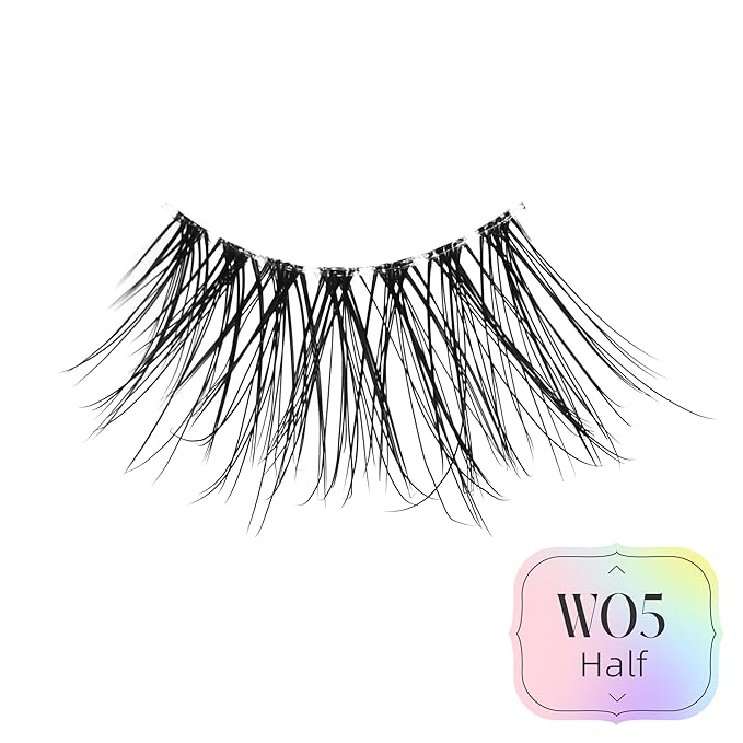 Half Lashes Natural Lashes Wispy Lashes Corner Lashes 3/4 False Eyelashes Natural Half Eyelashes Clear Band Lashes W05-FemmiqueWomen