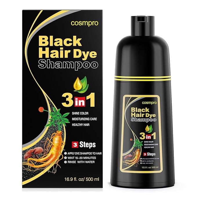 Black Hair Dye Shampoo 3 in 1 for Women/Men for Gray Coverage Instant Hair Color Shampoo Semi Permanent Champu Para Cana-FemmiqueWomen