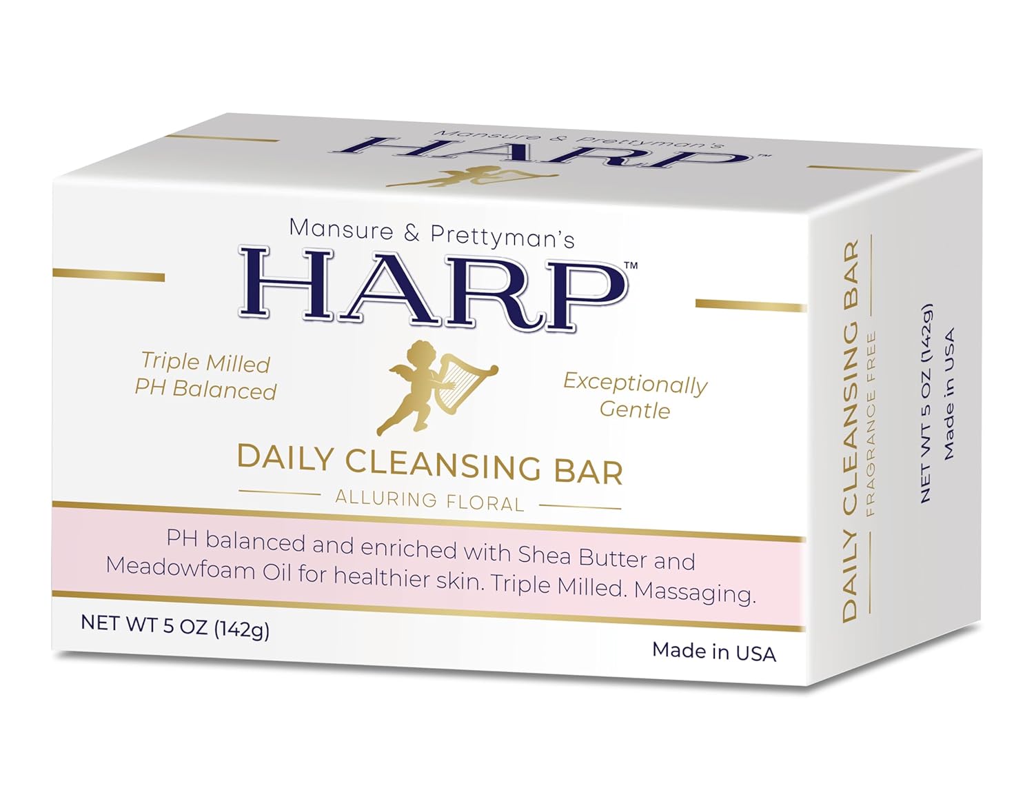 HARP pH-Balanced (5.0-6.0) Body Wash Bar. ZERO saponified oils. Protects Moisture Barrier. Gentle for Sensitive/Dry skin. + Shea Butter/Borage Oil. Non-Comedogenic. VANILLA LAVENDER Fragrance. 5oz-FemmiqueWomen