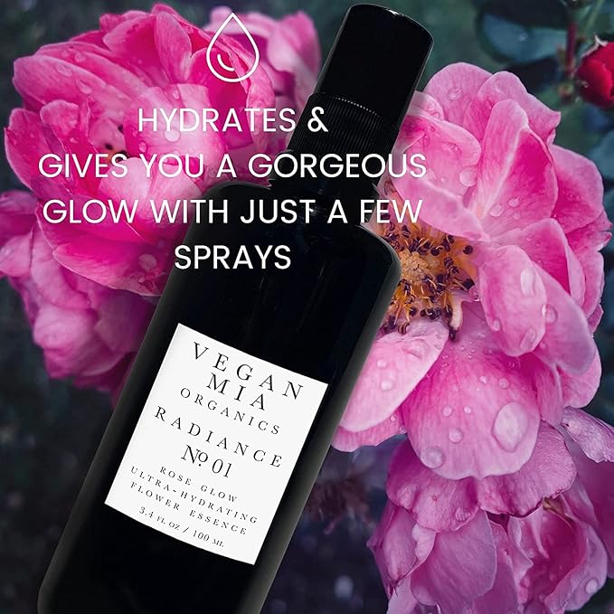 Organics - Radiance, Ultra-Hydrating Rose Water Spray for Face and Neck, Face Mist with Organic Rose Flower Essence, Facial Mist for All Skin Types, Hydrates Dry and Dull Skin, 3.4 fl oz-FemmiqueWomen