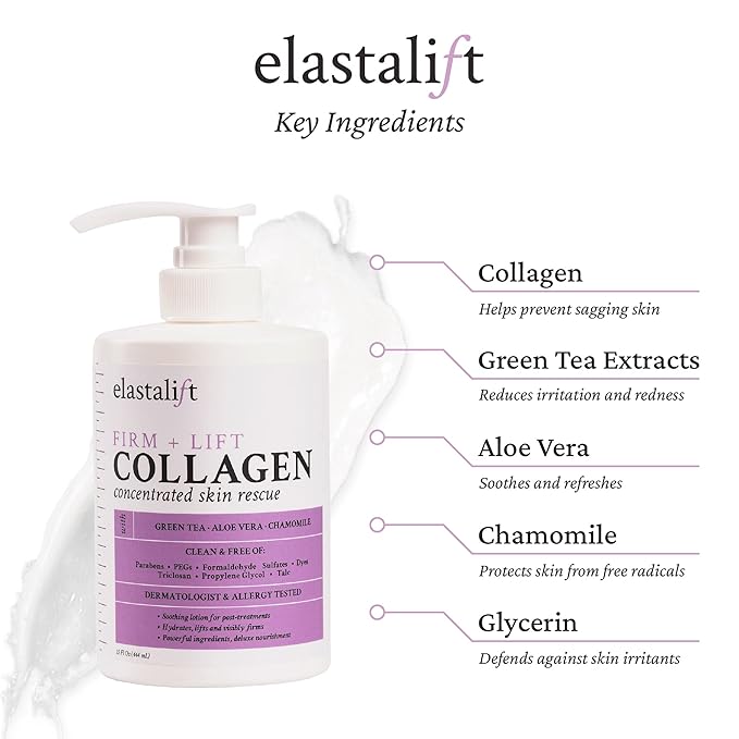 Elastalift Collagen Cream Skin Care Face Lotion & Body Lotion | Fragrance Free Skin Tightening Cream Collagen Firming Lotion Body Moisturizer For Crepey Skin, Stretch Marks, & Cellulite, 15 Fl Oz-FemmiqueWomen