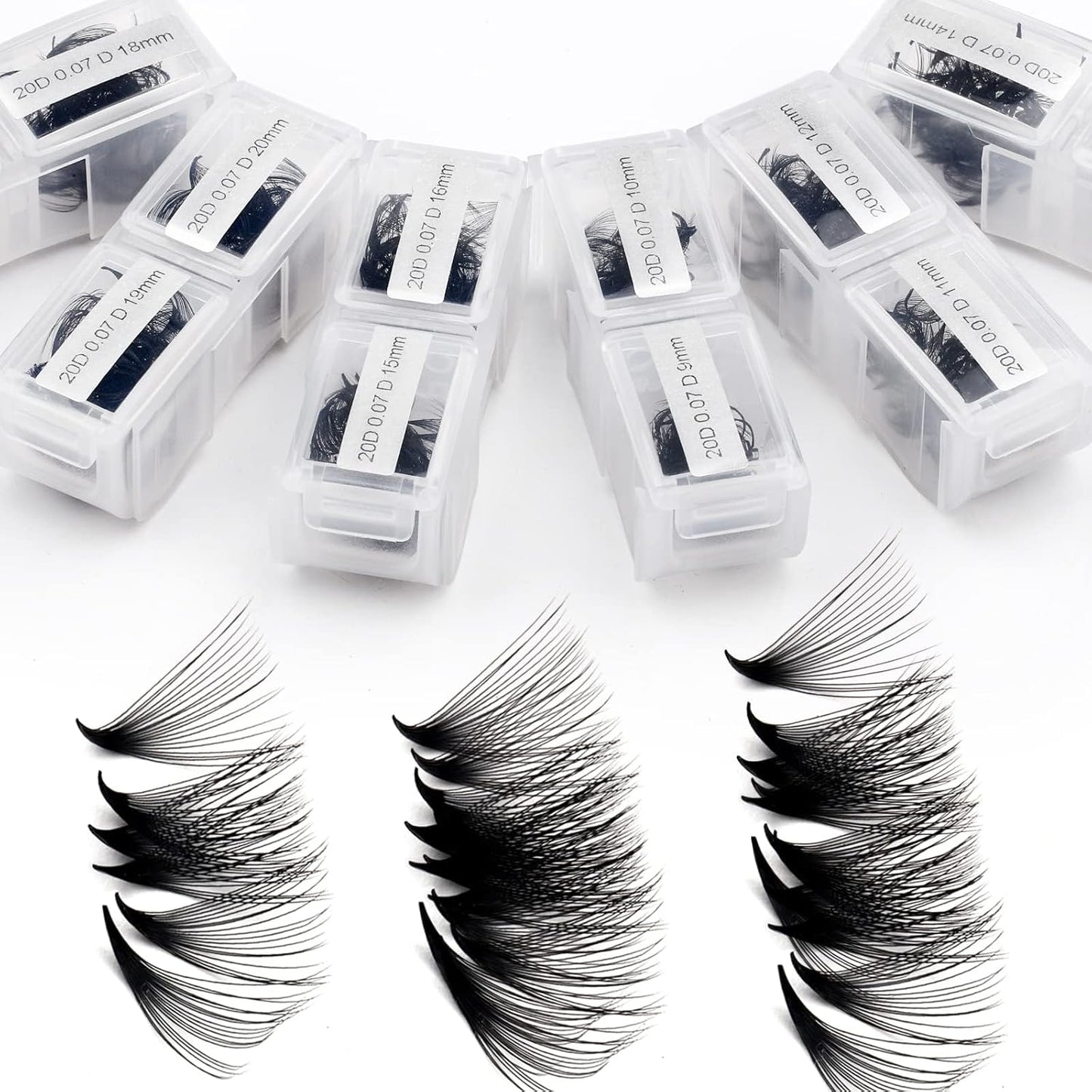 Premade Fans Eyelash Extension 1200 Fans 20P Loose Volume Lashes C Curl Pre-made Fans 9-20mm-FemmiqueWomen