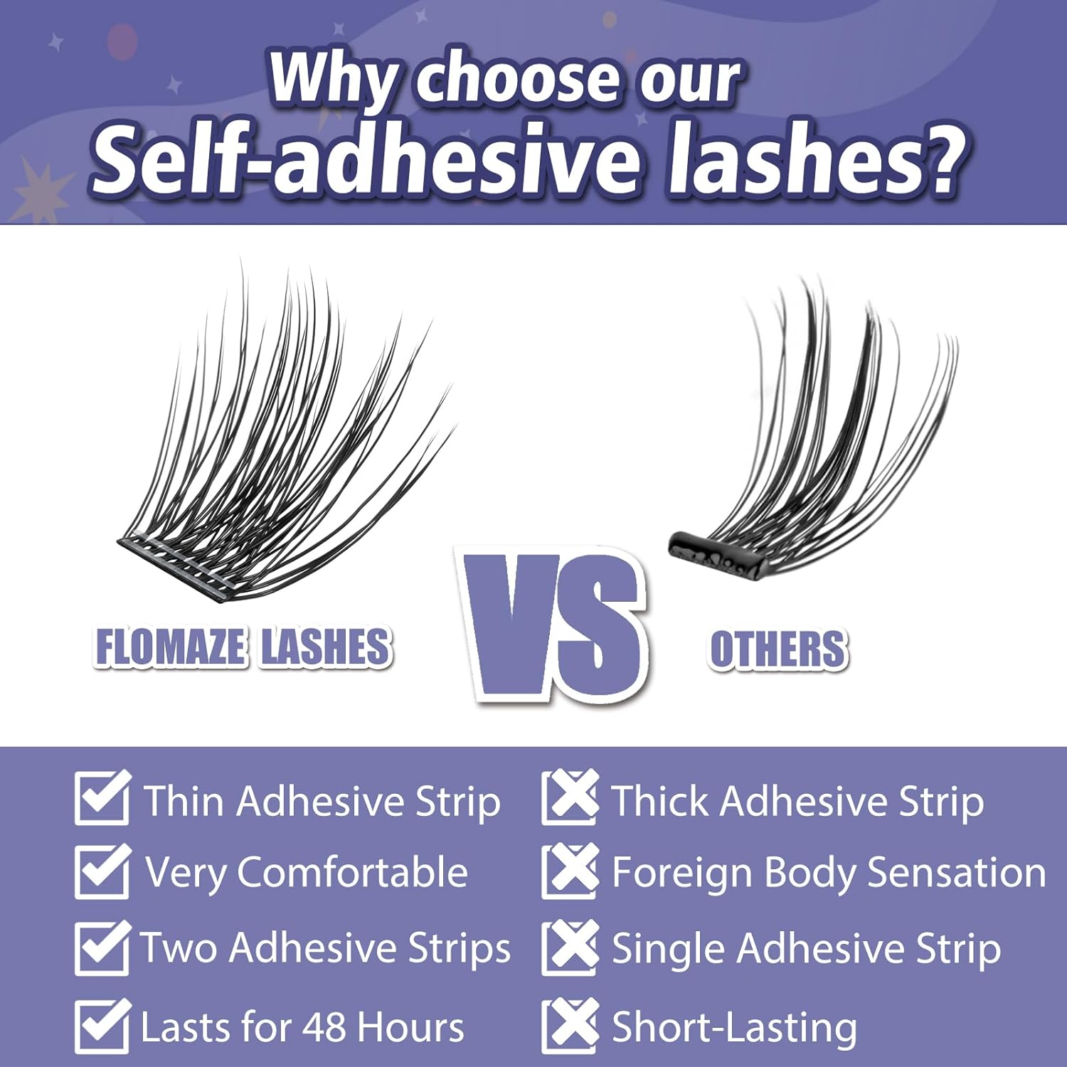 Self Adhesive Eyelashes, 156 PCS Self Adhesive Eyelash Clusters, No Glue Needed, Dual-row Glue Strips Individual Lash Extension Super Sticky Reusable False Lashes (Volume-Mixed)-FemmiqueWomen