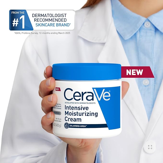 CeraVe Intensive Moisturizing Cream, Body Moisturizer With Shea Butter, 72H Hydration + Skin Barrier Repair, Fragrance-Free Body Lotion For Extremely Dry Skin, 19oz-FemmiqueWomen