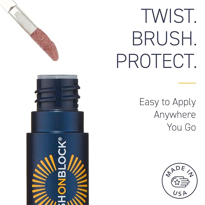 Brush On Block Sun Shine Protective Lip Oil SPF 30, Mineral Protection from UVA/UVB & Blue Light, Hydrating, Cruelty-Free, Gluten-Free, & Vegan, Fig-FemmiqueWomen