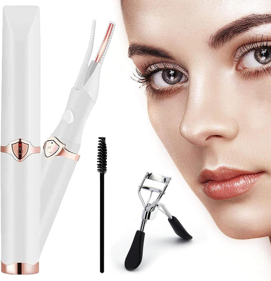 Peshoriadm Eyelash Curler, Electric Eyelash Curler Heated, 2025 New Heated Eyelash Curler with USB Charging, 3 Heat Modes and Smart Temperature Control, Natural Curling 24h Long-Lasting Curl (White)-FemmiqueWomen