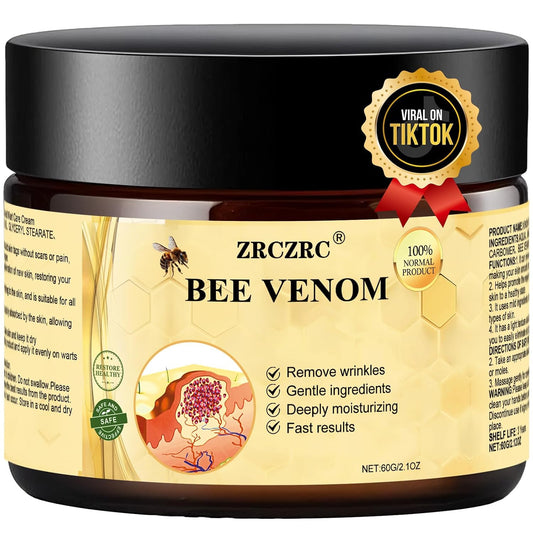 Bee Venom Skin Treatment Cream, Bee Venom Comprehensive Cream, Face lifting and firming, Effective In Reducing Skin Blemishes, Gentle and Non-irritating, Suitable For All Parts 2.1 Ounce (Pack of 1)-FemmiqueWomen