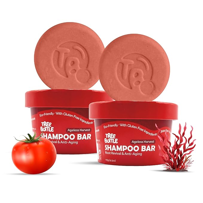 Hyaluronic Acid Shampoo Bar With Tomato & Red Algae Extract – For stronger, restored, and age-defying hair – For Women & Men – Natural & Free of Parabens & Sulfates – Made in USA – 4.5oz (Pack of 2)-FemmiqueWomen