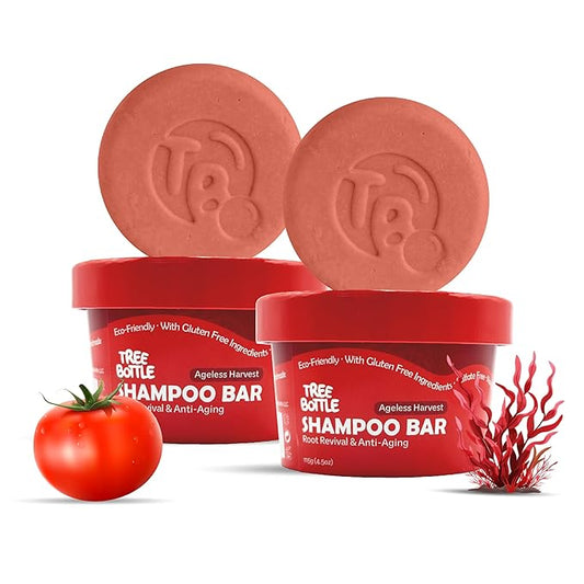 Hyaluronic Acid Shampoo Bar With Tomato & Red Algae Extract – For stronger, restored, and age-defying hair – For Women & Men – Natural & Free of Parabens & Sulfates – Made in USA – 4.5oz (Pack of 2)-FemmiqueWomen