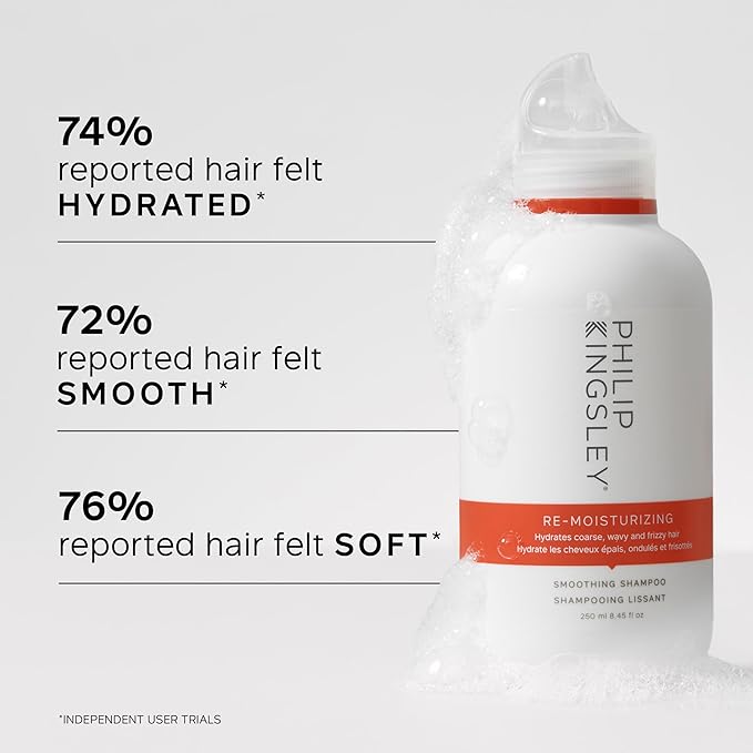 PHILIP KINGSLEY | Re-Moisturizing Smoothing Shampoo | For Curly, Frizzy, Wavy, Dry, Coarse Hair Types | Hydrating Shampoo that Re-Moisturizes and Smooths Hair | 8.4oz-FemmiqueWomen
