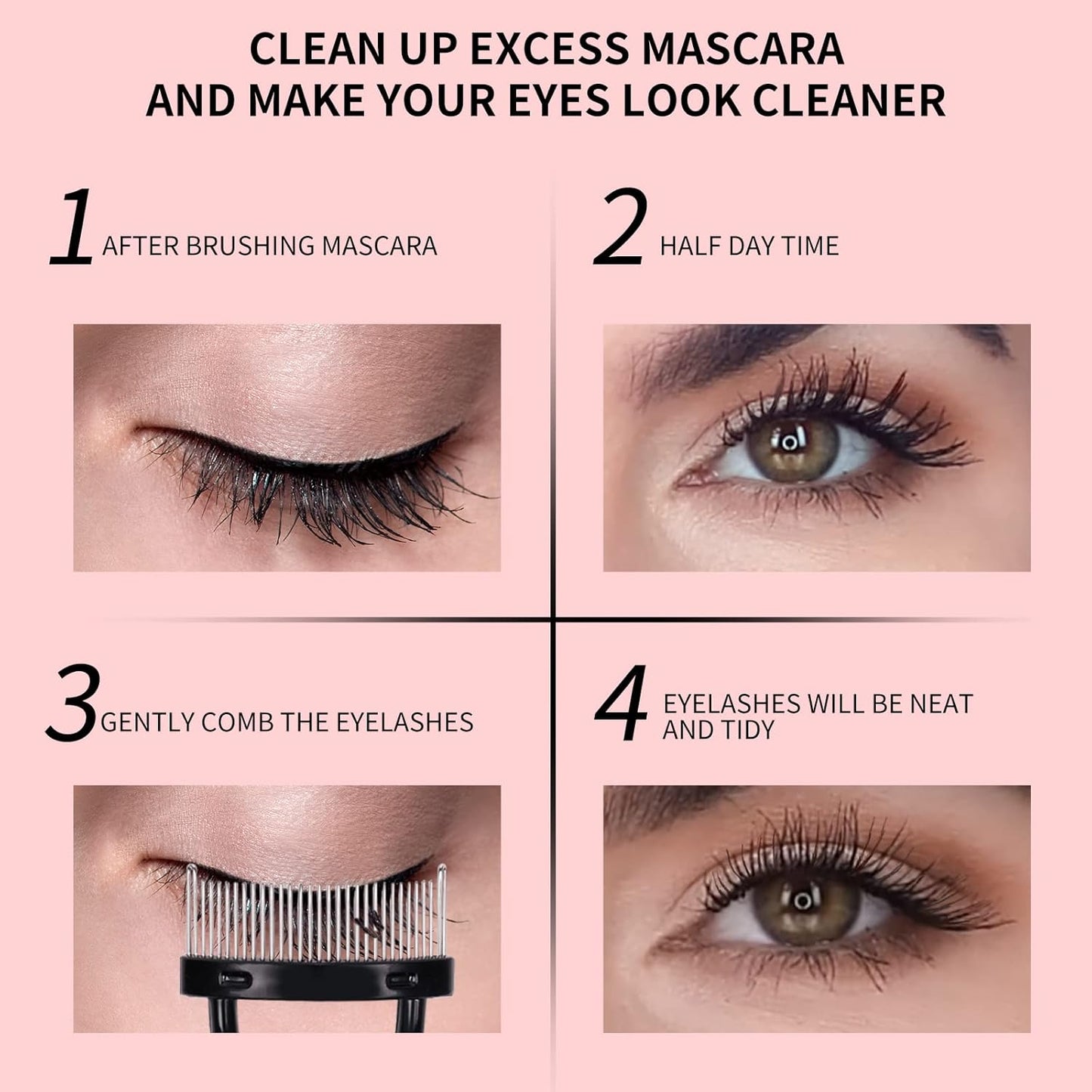 Docolor Eyelash Curler Kit, 4 in 1 Lash Curler Kit, eyelash comb eyelash extension tweezers eyebrow brush and comb with 6 Extra Replacement Refill Pads Eyelash Applicator Makeup Tool-FemmiqueWomen