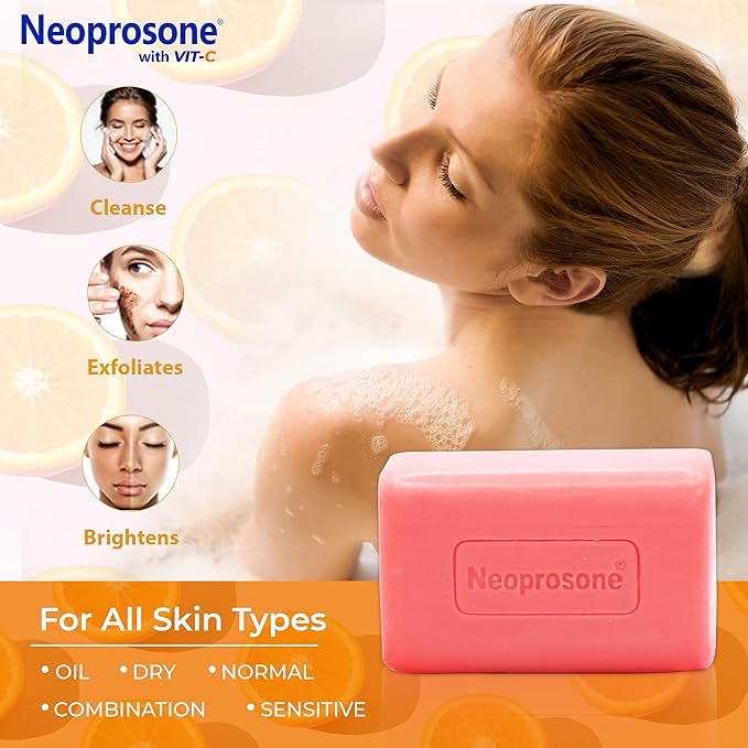 Neoprosone, Skin Brightening Soap | 7oz / 200g | Exfoliating, Cleansing Bar, Helps to Reduce Spots on: Knees, Elbows, Face, Private Areas | For Women and Men, with Vitamin C and Castor Oil-FemmiqueWomen