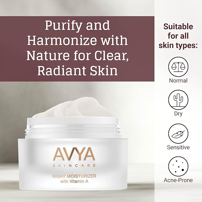 AVYA Night Moisturizer (1.7oz) - Advanced Ayurvedic Skincare/Retinol Cream with Antioxidants/Reduces Fine Lines and Wrinkles-FemmiqueWomen