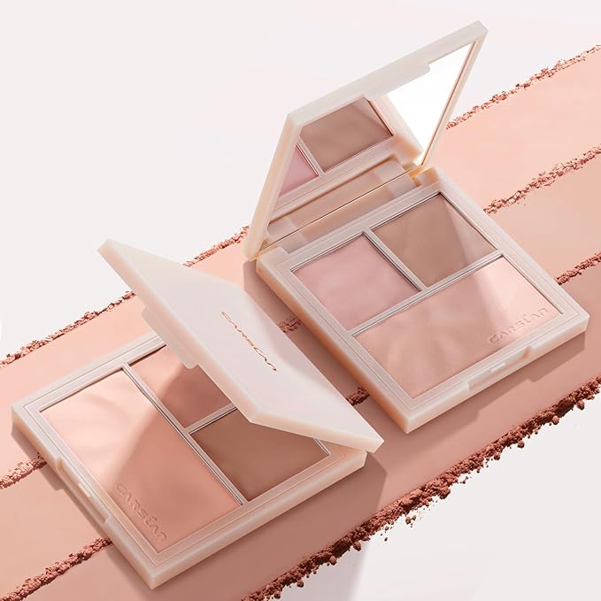 3 Colors Blush Palette For Cheek Makeup, Matte Blush Powder Blendable Face Blush,12H Longlasting, Lightweight, Smooth Pink Blush, Wonderland Pink, 0.37Oz-FemmiqueWomen