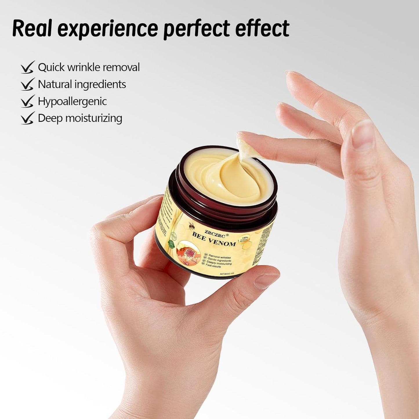 Bee Venom Skin Treatment Cream, Bee Venom Comprehensive Cream, Face lifting and firming, Effective In Reducing Skin Blemishes, Gentle and Non-irritating, Suitable For All Parts 2.1 Ounce (Pack of 1)-FemmiqueWomen