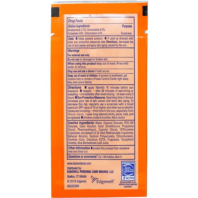 Banana Boat Sport Sunscreen, SPF 30 Protection lotion, Travel Packets 200 Count (Pack of 1)-FemmiqueWomen
