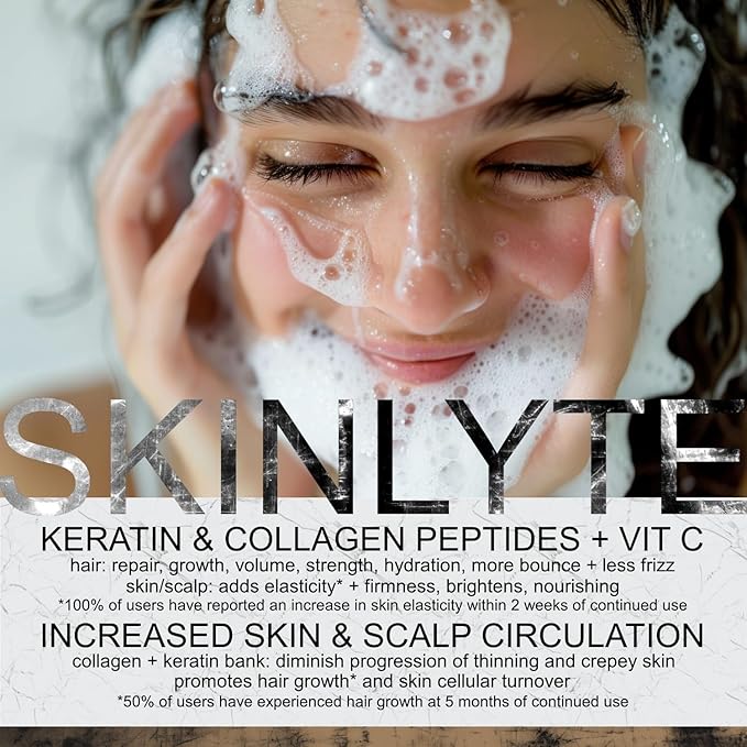 Natural Hair & Whole Body Bar Soap -Hair & Skin Treatment- Keratin & Collagen Peptides | Hair: Promotes Growth, Repair, Strength, Volume | Skin: Anti-Aging, Firm, Elasticity w/Organic Sulfur-FemmiqueWomen