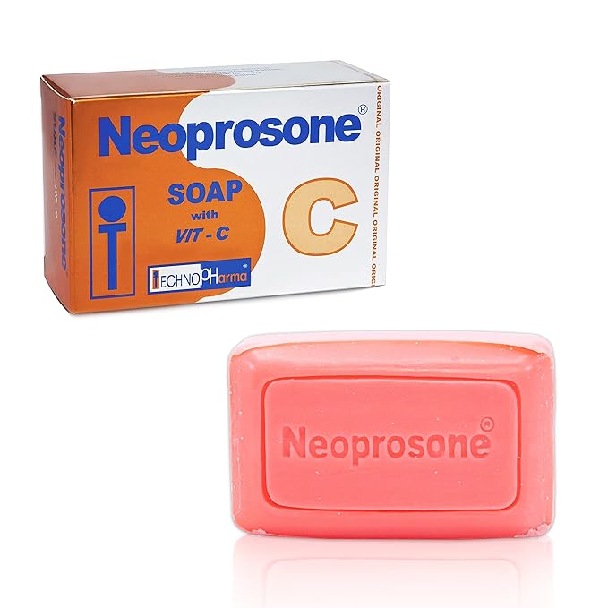 Neoprosone Skin Brightening Soap, 2.82 oz / 80 g, Hyperpigmentation Soap, Cleansing Bar, Fade Dark Spots on Knees, Elbows, Face, Private Areas, with Vitamin C and Castor Oil-FemmiqueWomen