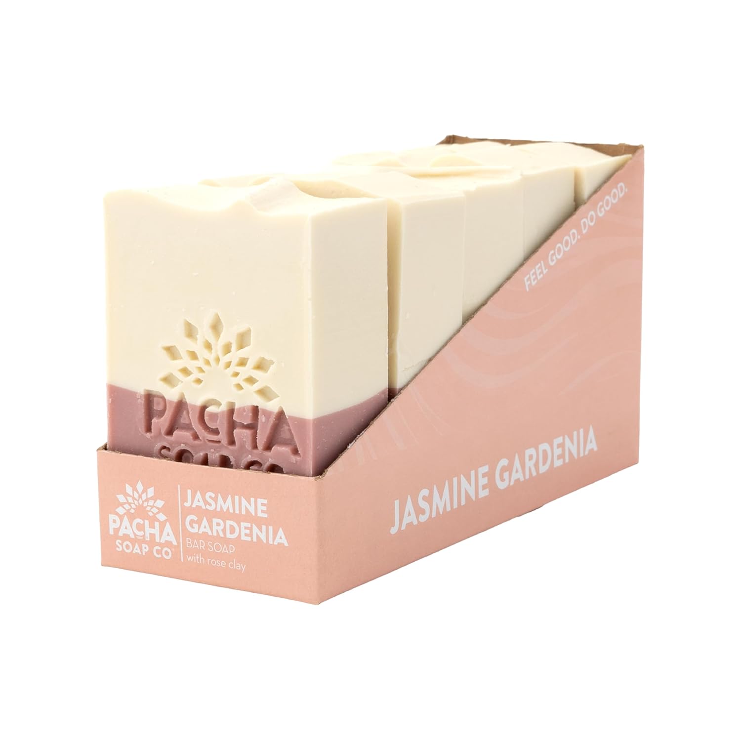 Pacha Soap Co. Bar Soap - Premium, Handcrafted, Hydrating, Natural Face Wash, Hand Cleanser, Body Wash, Soothing Essential Oils (Jasmine Gardenia, 5-Pack, 4 oz ea)-FemmiqueWomen