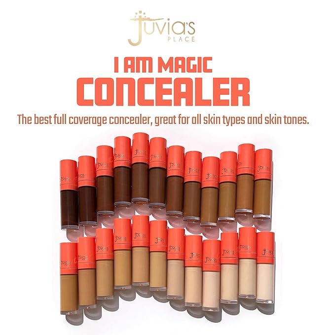 Juvia's Place I Am Magic Liquid Concealer J9 - Dark w/Neutral, Cool Undertone / 0.34 fl oz, Full Coverage Concealer, Makeup Concealer, Hydrating Concealer, Waterproof Concealer, Long Wear Concealer-FemmiqueWomen