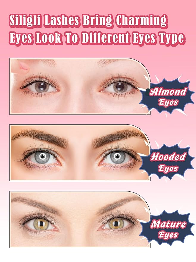 Natural Lashes False Eyelashes 12 MM Short Lashes WIspy 3D Volume Fake Eyelashes Pack C Curl Soft Eye Lash with Thin Cotton Band 7 Pair False Lashes Siligli-FemmiqueWomen