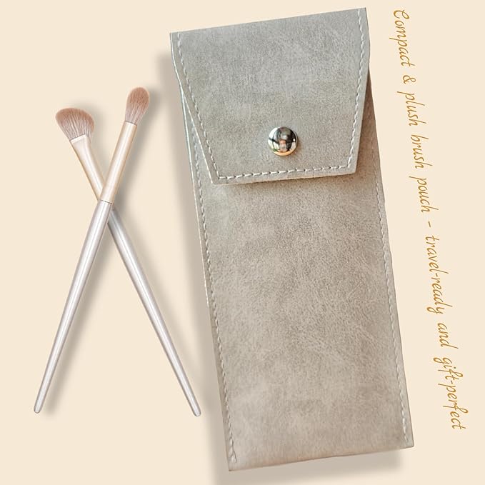 Eyeshadow Makeup Brushes Set with Case 8 PCS Soft Synthetic Hairs Eye Makeup Brushes for Blending Eyebrow Eyeliner Eyeshadow (Silver)-FemmiqueWomen