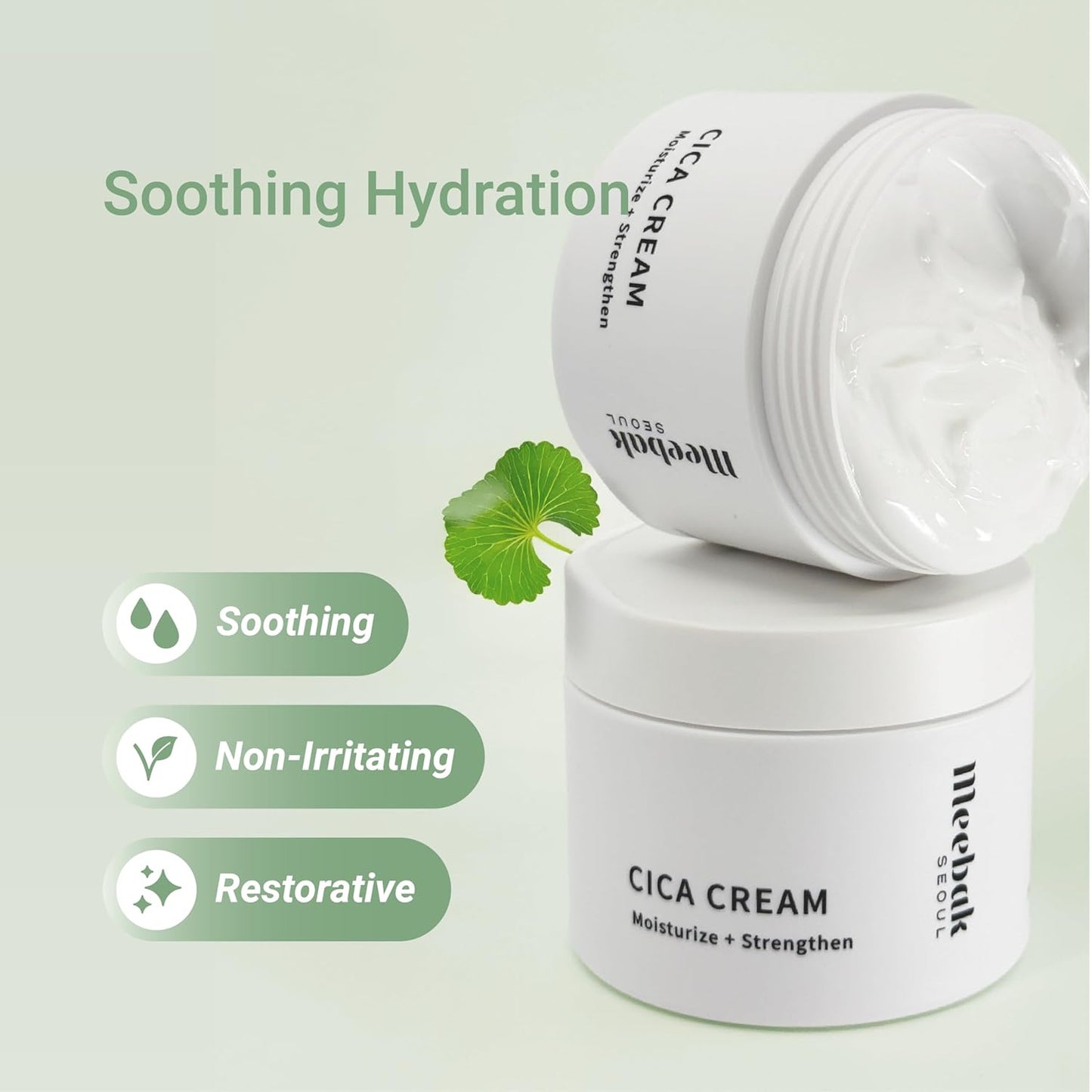 Meebak Cica Cream | Daily Repair Moisturizer with Niacinamide, Ceramide, & Retinol | Deep Hydration & Soothing | Locks in Moisture | Suitable for Sensitive Skin-FemmiqueWomen