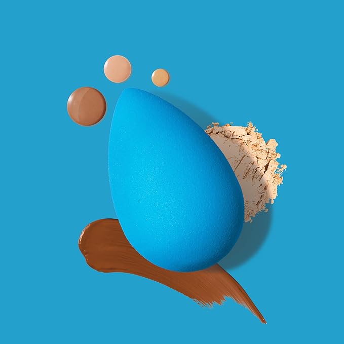 Beautyblender® | Topaz Sky Beauty Blender Makeup Sponge, Super-Soft Foam Easily Blends Foundations, Powders & Creams, Made in USA, Reusable, Washable, Streak Free Application, Vegan, Cruelty Free-FemmiqueWomen