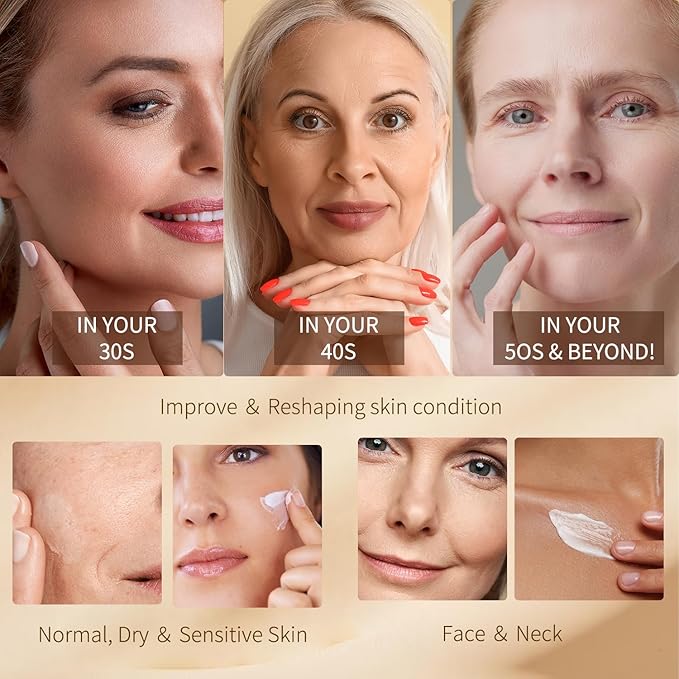 Tighten and Lift Neck Cream, Deep Hydration Neck Firming Cream with Retinol, Collagen & Honey Anti-Aging & Wrinkle Moisturizer for Face, Neck & Décolleté Women & Men 1.7 Fl Oz-FemmiqueWomen