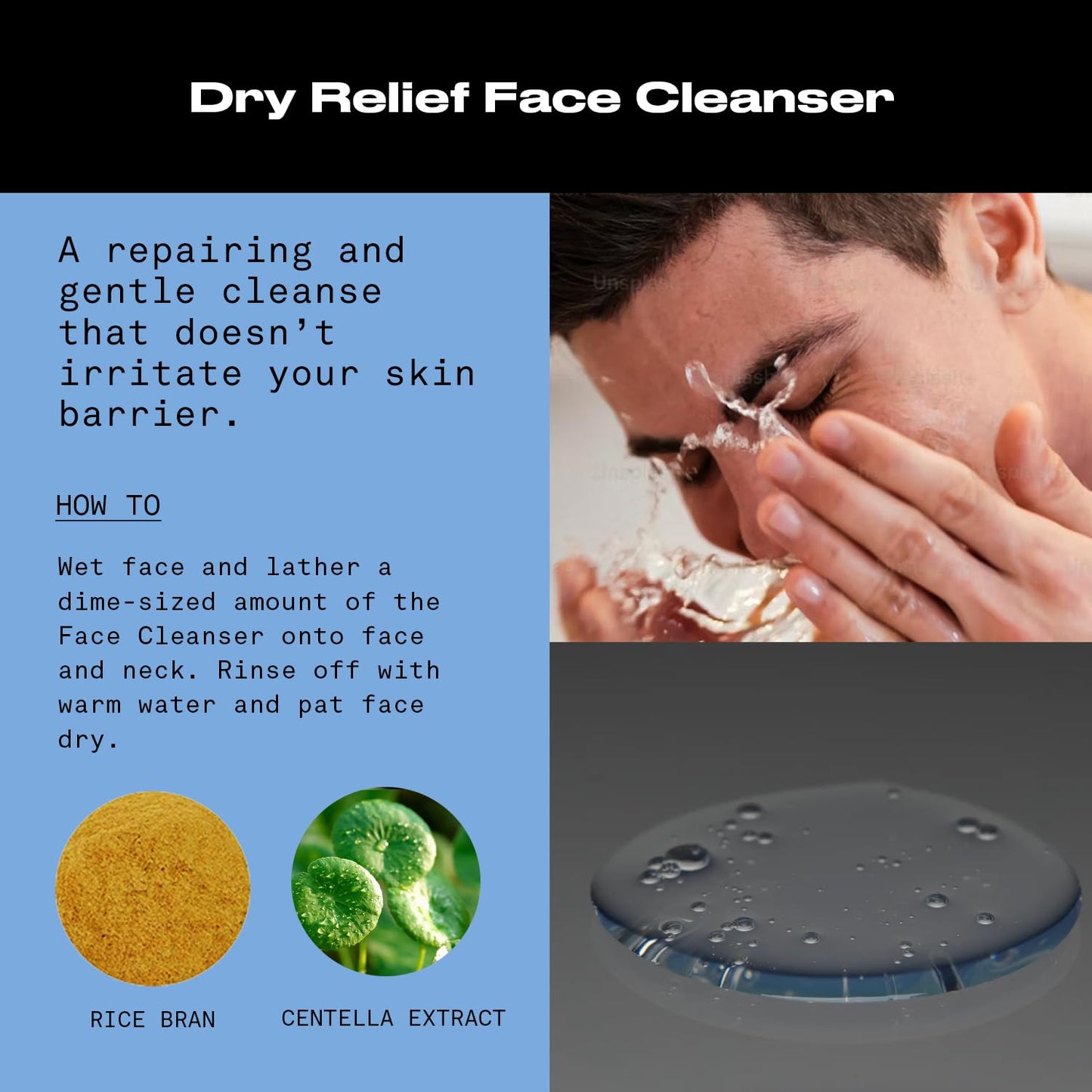 Hawthorne Men's Ultra Moisturizing Dry Relief Face Wash Cleanser For Dry Sensitive Skin. Soothing Vitamin E, Aloe Vera. Fragrance-Free. Natural Ingredients, Vegan, Sulfate Free. 2-Pack, 4 Fl. Oz. Each-FemmiqueWomen