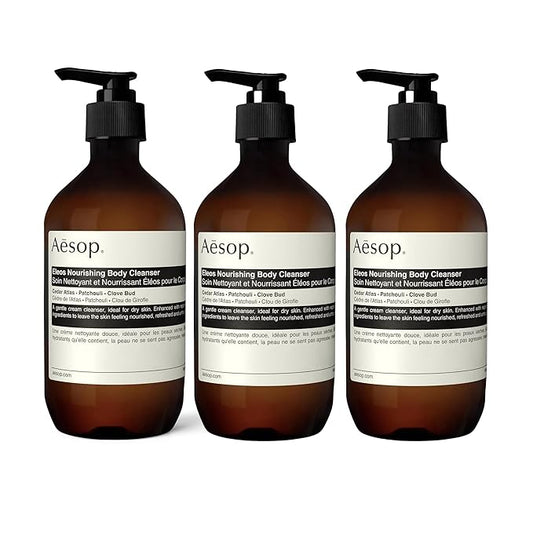 Aesop Eleos Nourishing Body Cleanser | Hydrating Ingredients For Refreshed, Soft Skin | Enriched With Emollients, Humectants, Purifying Botanicals | 500mL / 16.9oz (Pack of 3)-FemmiqueWomen