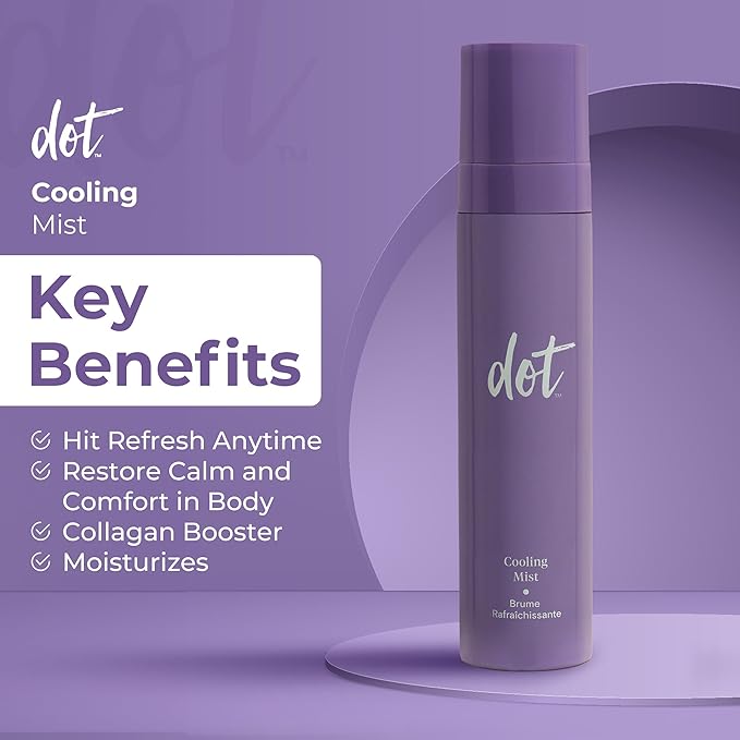 dot Cooling Facial Mist With Vitamin C, Plant-Based Antioxidants & Skin Revitalizing Feminage - Face Mist that Moistures, Rejuvenates & Clarifies – For All Skin Types – Menopause Skincare - 3.4 oz-FemmiqueWomen