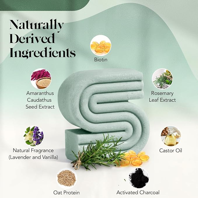 Kitsch Rosemary & Biotin Shampoo Bar - For Hair Growth, Strengthening, Thickening & Volumizing Shampoo for Women and Men - Free of Parabens, Sulfates & Silicones - Made in USA - 3.2 oz-FemmiqueWomen