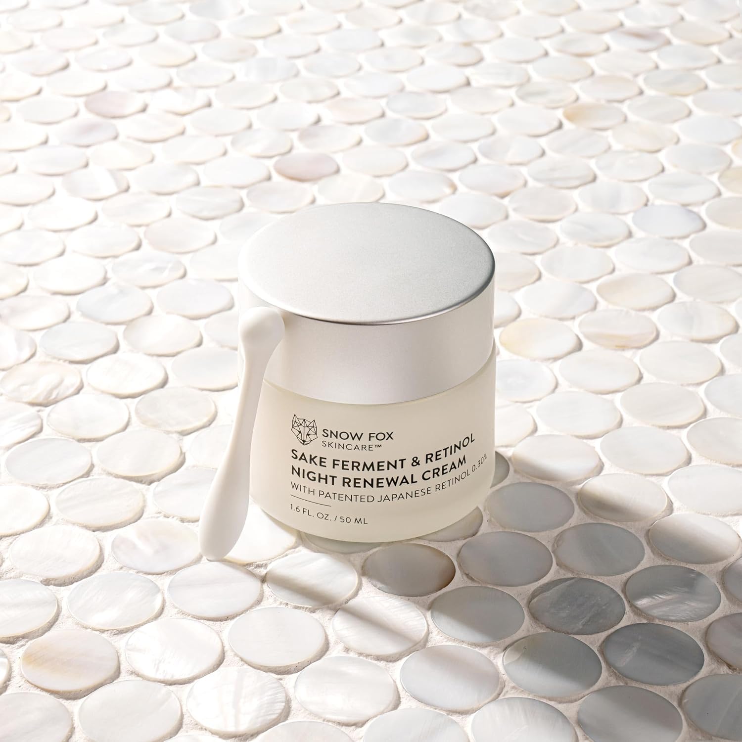 Snow Fox Skincare Sake Ferment & 0.30% Retinol Night Renewal Cream - Patented Japanese Technology for Youthful, Vibrant Skin | Smooth Fine Lines, Ease Redness, Boost Microbiome & Skin Barrier-FemmiqueWomen