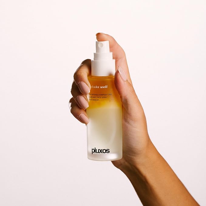 | PLUXOS 47 | SUNSCREEN + SKINCARE SPF 47 FACE MIST SPRAY (Vanilla) | SUN DEFENSE COMPLEX CARE | Apply Over Makeup, Broad Spectrum, Clear, Light, Vegan, Hydrate, Fight Acne, Anti-Aging, Cell Repair-FemmiqueWomen