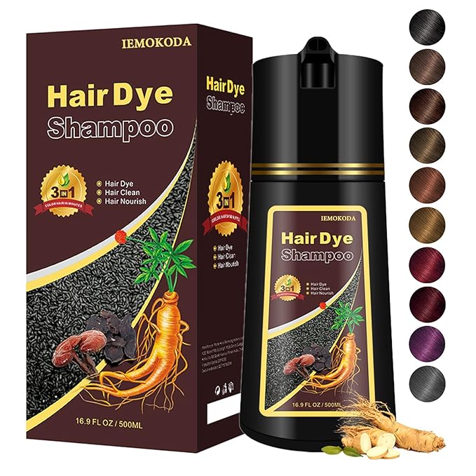 Cherry Brown Hair Dye, Hair Dye Shampoo for Men and Women, Hair Color Shampoo For Home Use, Shampoo Para Canas, Hair Dye Shampoo 3 in 1, 16.9 Fl Oz (Cherry Brown)-FemmiqueWomen