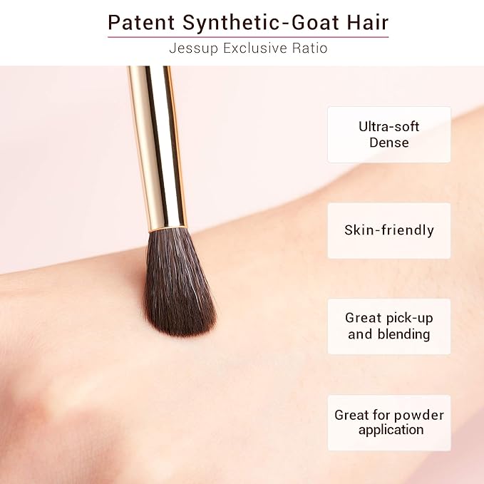 Jessup Professional Eye Makeup Brushes Set Natural-Synthetic 15pcs for Eyeshadow Blending Concealer Eyeliner Eyebrow, Zinfandel T284-FemmiqueWomen