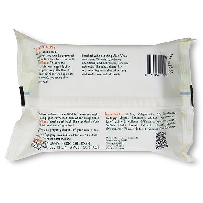 TANRI Primo Explorer Pack; Includes SPF50+ Sunscreen Lotion with Zero White Cast, Active Wipes No-Rinse Body Wipes, Moisturizing SPF15 Pear Lip Balm and an Adjustable Fanny Pack (4-Pack Bundle)-FemmiqueWomen