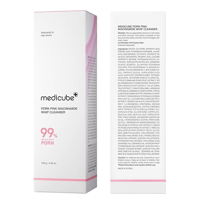 medicube PDRN Marshmallow Whip Cleanser | Face Wash, Cleansing Foam for Pore Care & Uneven Skin Tone | Gentle Daily Deep Cleansing | Hydrating and Nourishing Facial Cleanser | Korean Skincare-FemmiqueWomen