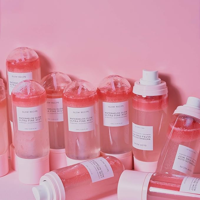 Glow Recipe Watermelon Glow Facial Spray + Hydrating Mist - Ultra-Fine Face Mist with Hyaluronic Acid + Hibiscus AHA to Refresh Dry Skin & Enhance Dewy Makeup - Suitable for All Skin Types (75ml)-FemmiqueWomen