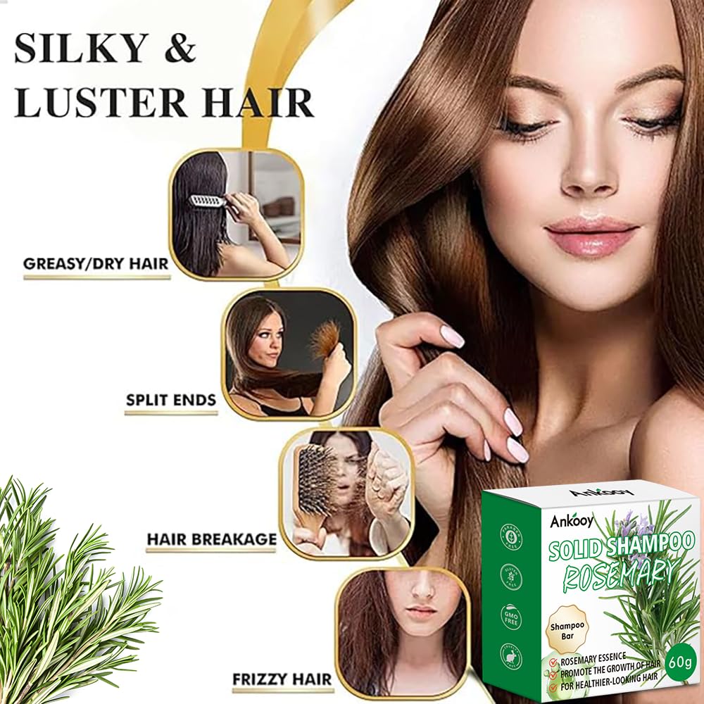 2 Pack Rosemary Oil Shampoo Bar,Natural Solid Hair Growth Soap Bars,Effective Cleansing Scalp Hair Loss Shampoo Bar,Organic Hair Oil Control,Strengthening,Thickening & Volumizing Soap for Hair-FemmiqueWomen