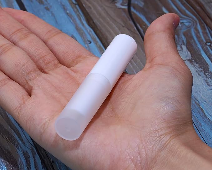 0.14oz Empty Flavored Lip Balm Container Tubes Plastic Homemade Moisturizing Lip Stick with Caps Bulk Fit for Women Adult DIY Making Supplies, 25 Count (White)-FemmiqueWomen