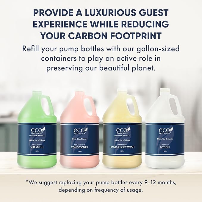 1-Shoppe Eco Botanics 20 Piece Ecobox All-In-Kit | White Tea and Honey Soap | 6 Shampoo, 4 Conditioner, 6 Body Wash & 4 Lotion | 10.14oz Hotel Soaps and Toiletries Bulk | Personal Care Products-FemmiqueWomen